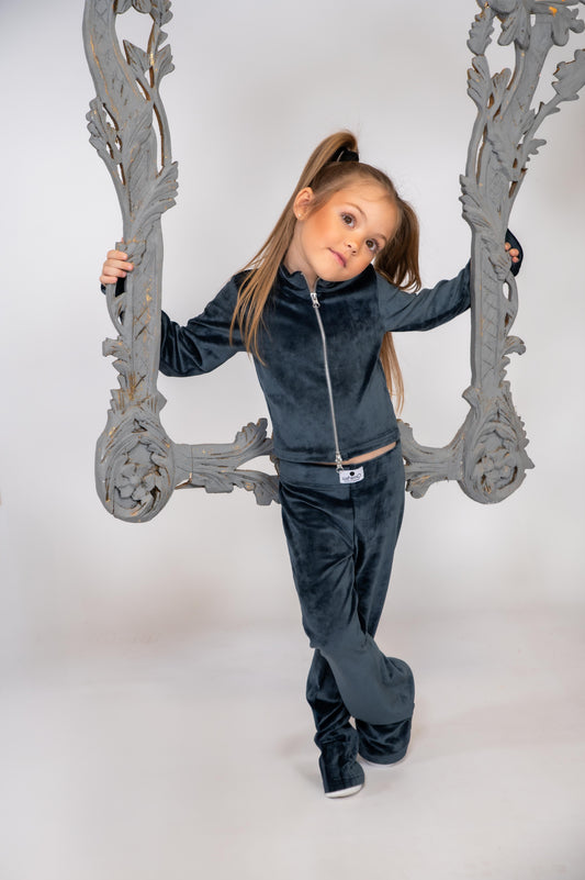 ΣΕΤ DUSTY BLUE ΒΕΛΟΥΔΙΝΟ ΖΑΚΕΤΑ ΚΑΙ ΠΑΝΤΕΛΟΝΙ KAMΠANA MINIMO 2Υ- SMALL