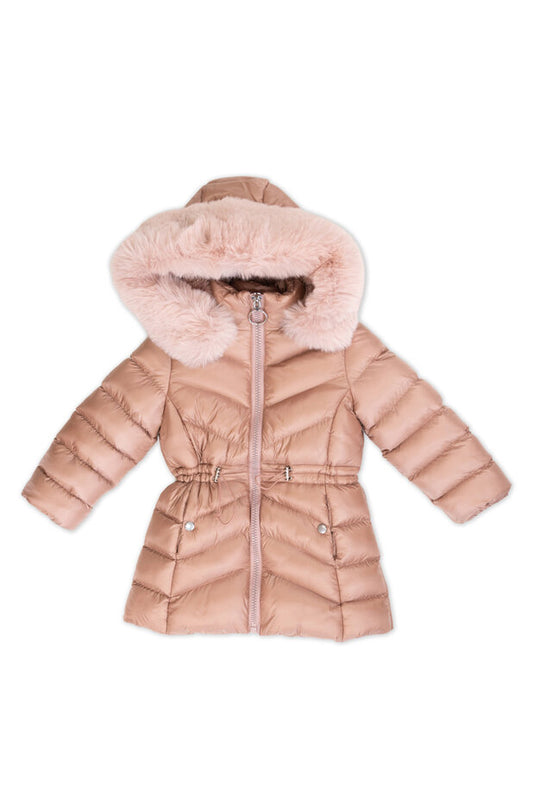 Μπουφάν μακρύ με γούνα στην κουκούλα 2-6Υ