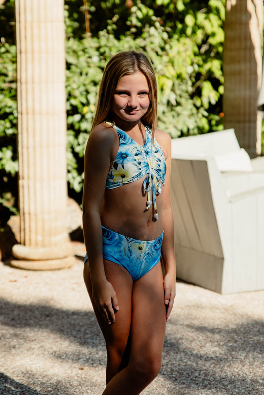 Σετ μπικίνι ρουά με σούρες και πέρλες 6-14Υ