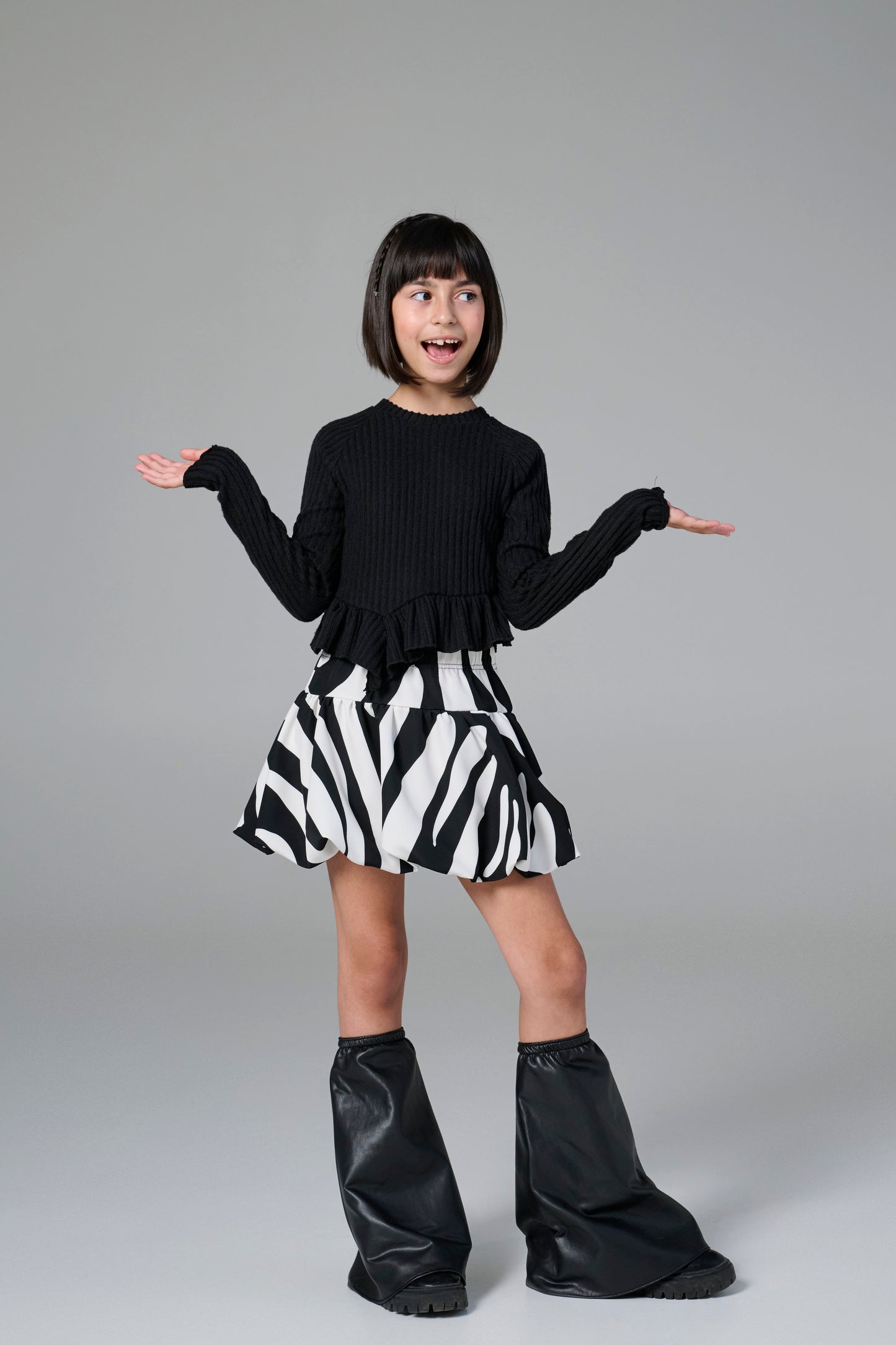 Melin Rose Φούστα balloon  print zebra 4-12Y