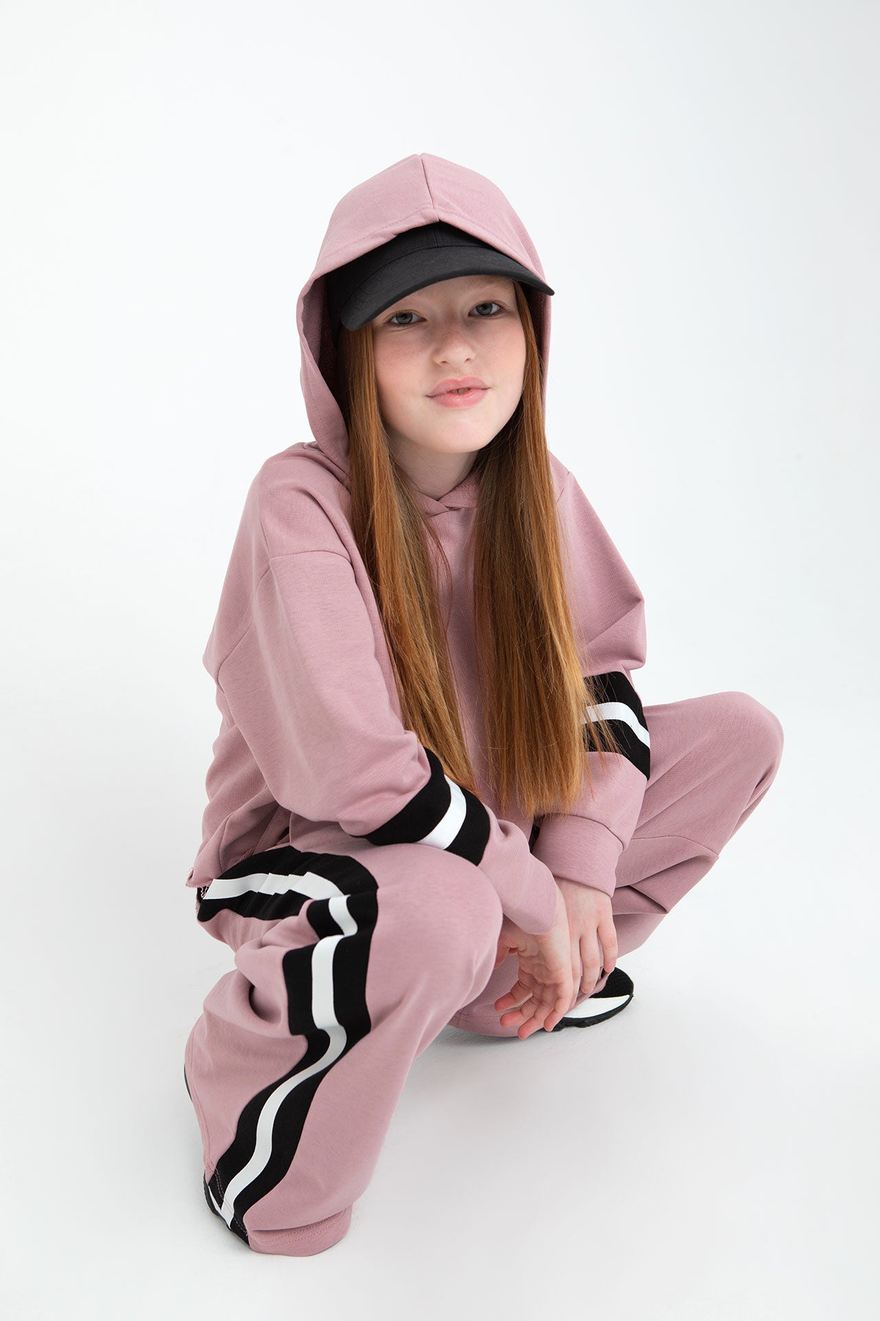 Melin Rose Melin Rose Σετ φούτερ με ρίγες Ροζ 4-14Υ