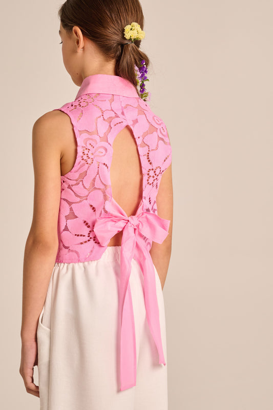 Melin Rose Σετ με παντελόνα σε ύφασμα δαντελά 4-14Y