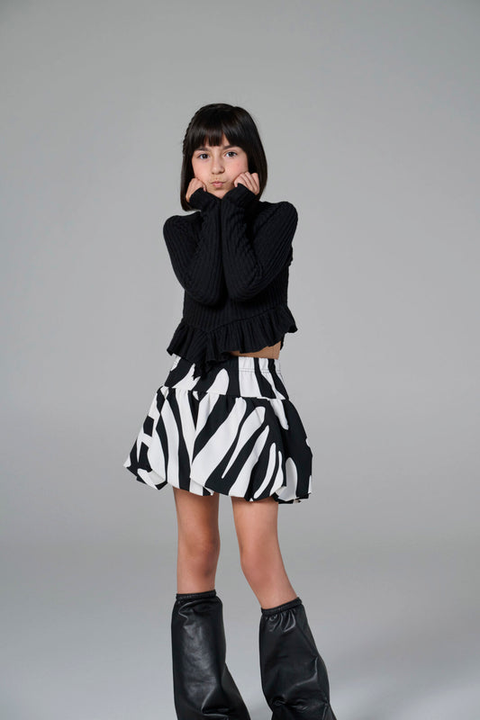 Melin Rose Φούστα balloon  print zebra 4-12Y