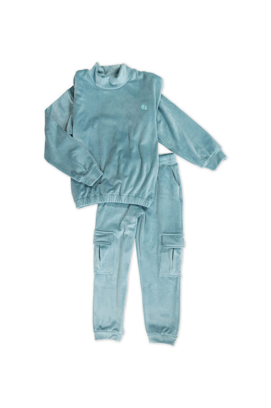 Φόρμα βελουτέ με παντελόνι cargo 8-14Υ