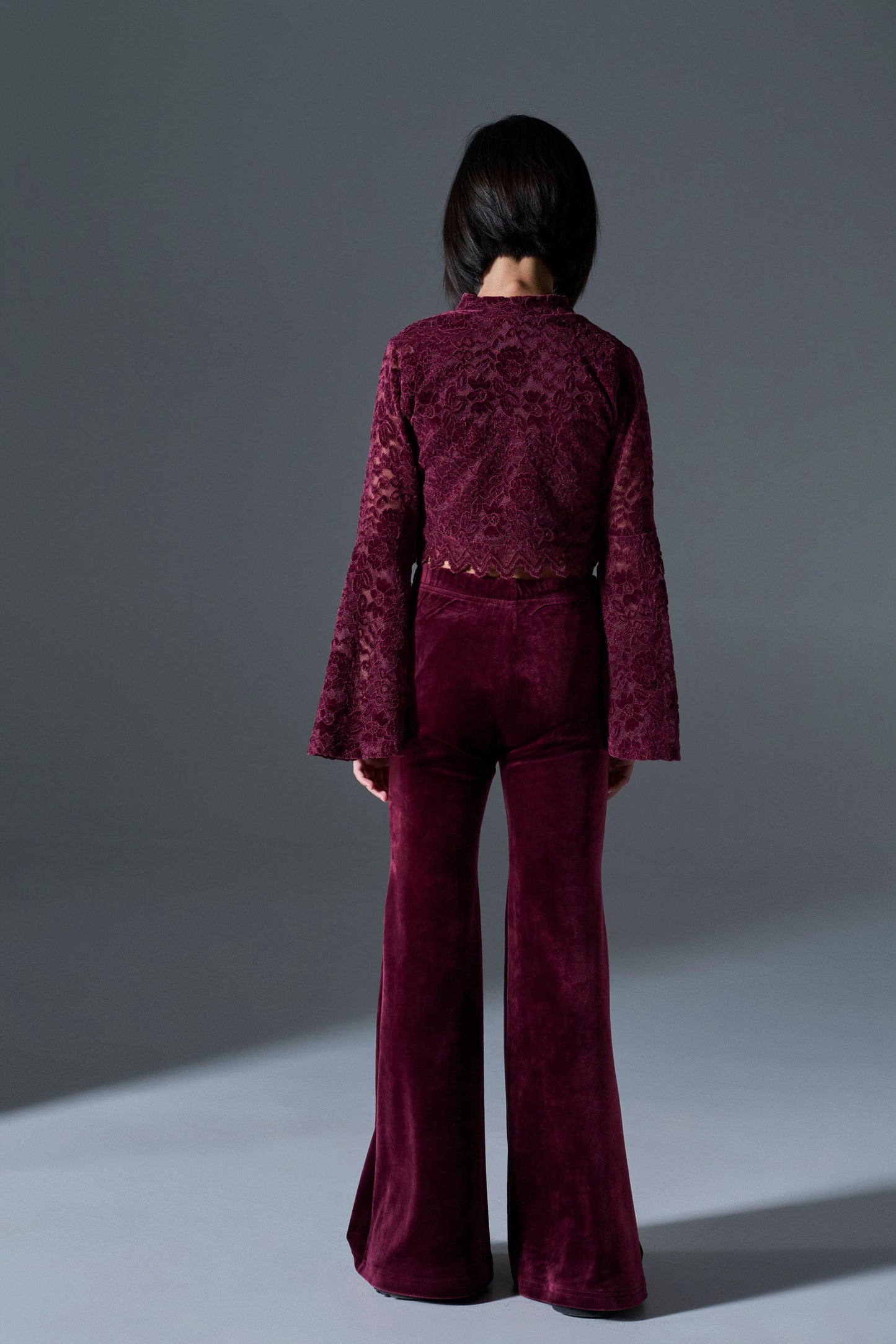 Melin Rose Σετ βελόυδινο με δαντέλα 4-14Υ