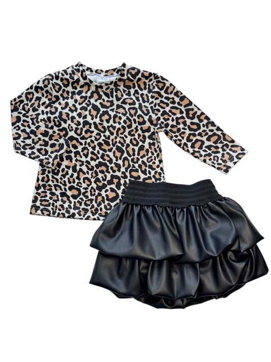 ΣΕΤ ΛΕΟΠΑΡ ΜΠΛΟΥΖΑ ΜΕ ΔΕΡΜΑΤΙΝΗ ΦΟΥΣΤΑ 1-6Υ