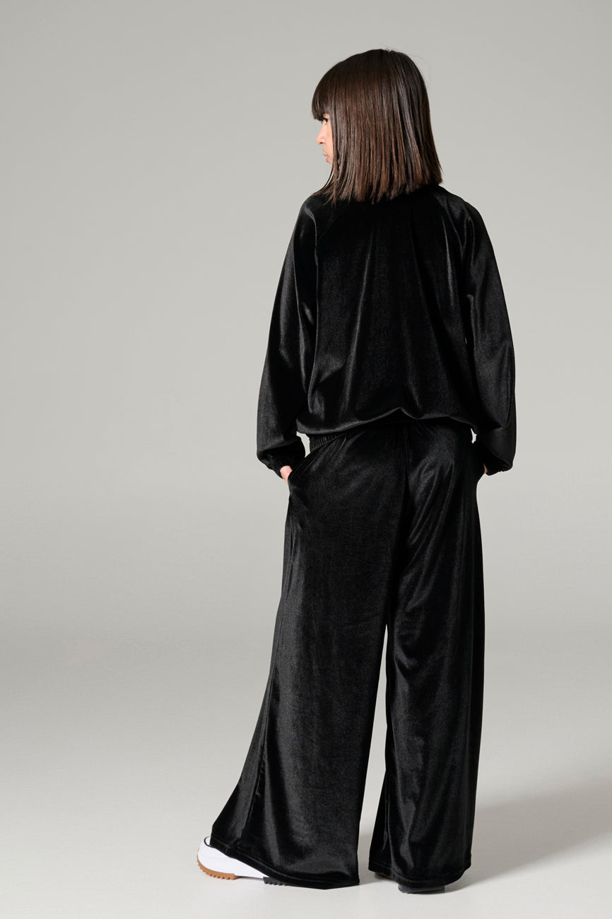 Melin Rose Σετ βελούδο oversized με ζακέτα Μαύρο 8-14Y
