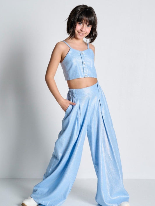 Melin Rose Σετ παντελόνα με τοπ Σιέλ 8-14Υ