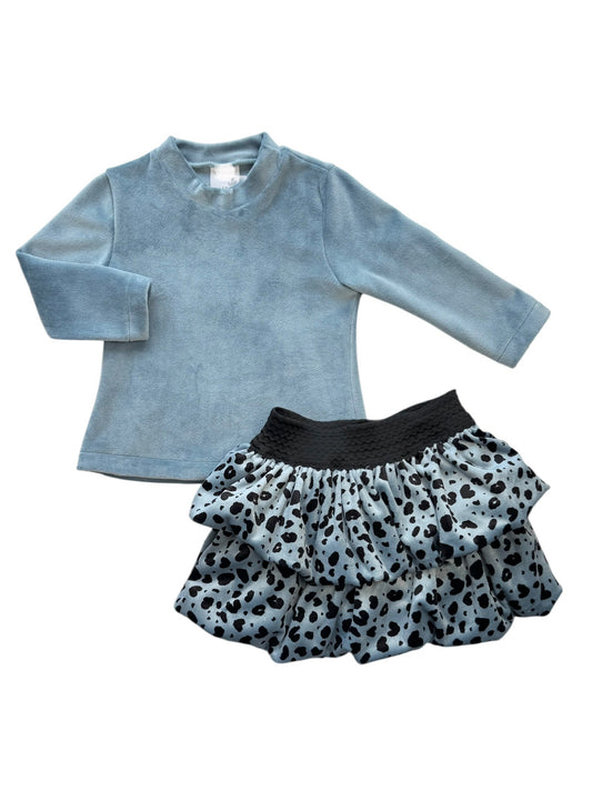 ΣΕΤ ΒΕΛΟΥΔΙΝΟ ΜΠΛΟΥΖΑ ΜΕ ΛΕΟΠΑΡ ΦΟΥΣΤΑ 1-6Υ