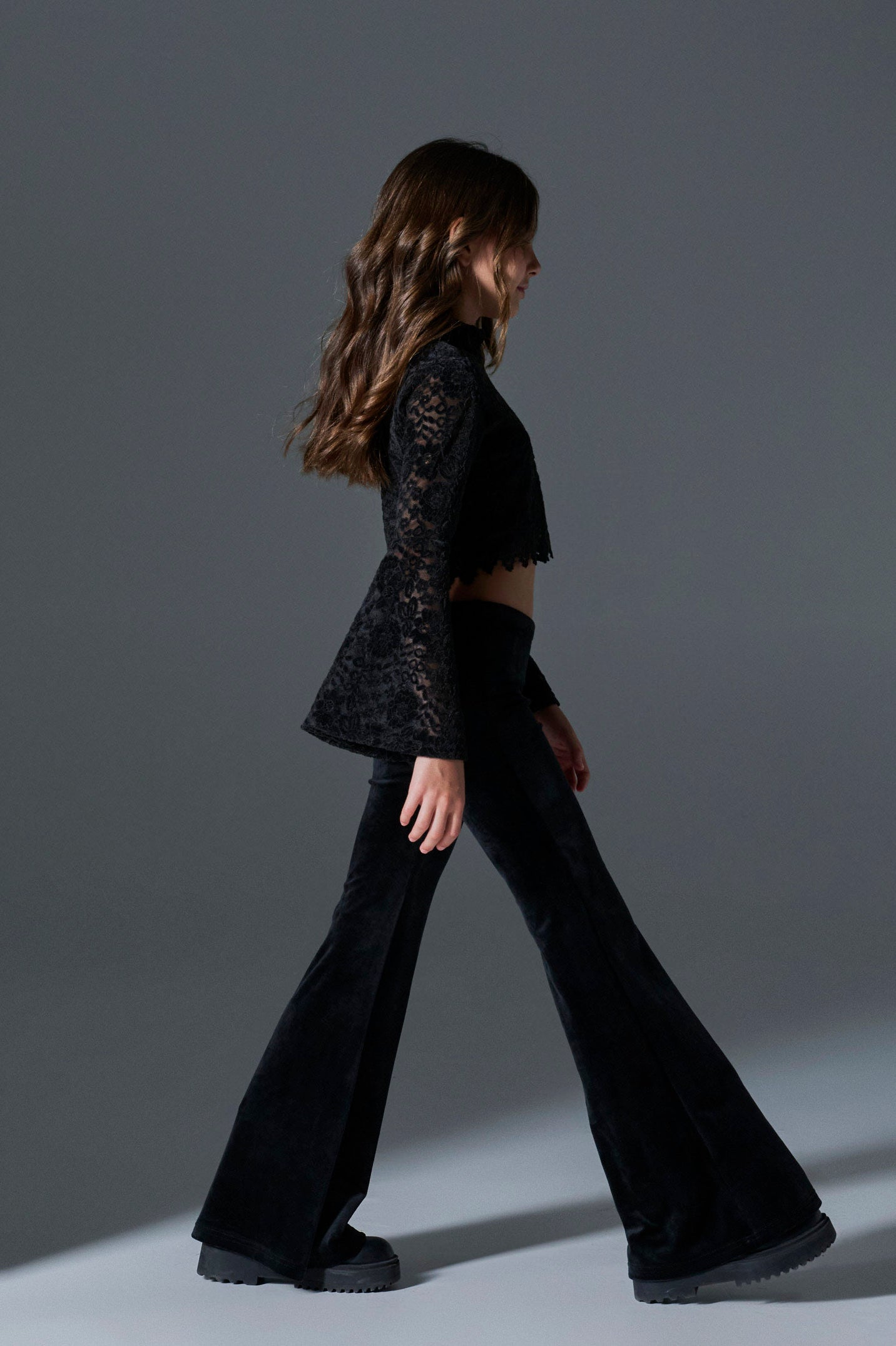 Melin Rose Σετ βελόυδινο με δαντέλα 4-14Υ