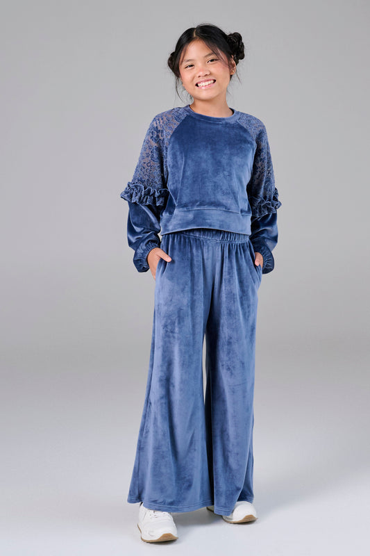 Melin Rose Σετ βελόυδινο με δαντέλα 4-14Υ