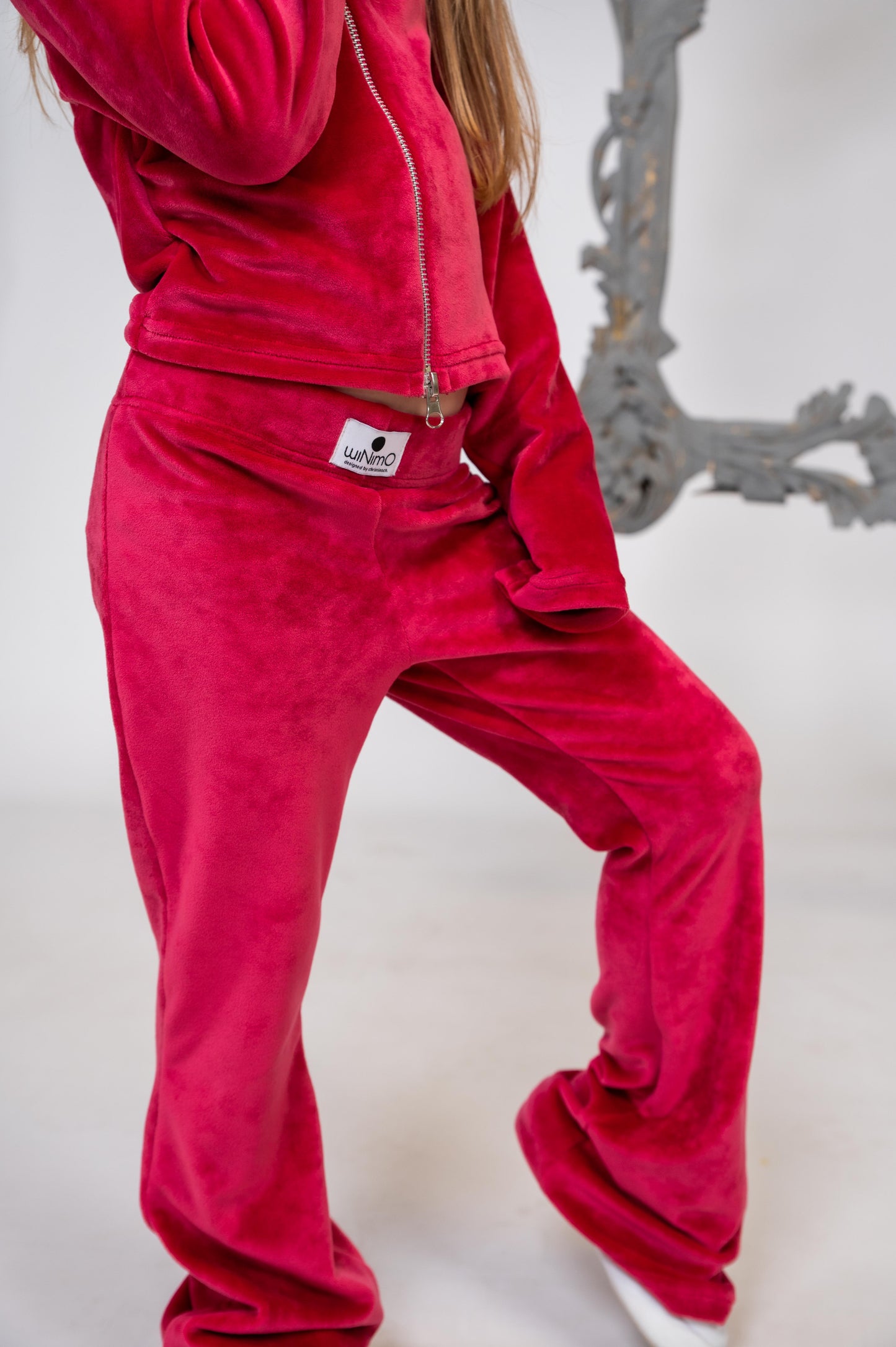 ΣΕΤ CHERRY RED ΒΕΛΟΥΔΙΝΟ ΖΑΚΕΤΑ ΚΑΙ ΠΑΝΤΕΛΟΝΙ KAMΠANA MINIMO 2Υ- 12Y