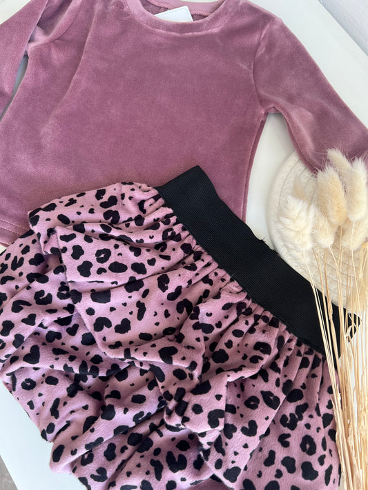 ΣΕΤ ΒΕΛΟΥΔΙΝΟ ΜΠΛΟΥΖΑ ΜΕ ΛΕΟΠΑΡ ΦΟΥΣΤΑ 1-6Υ