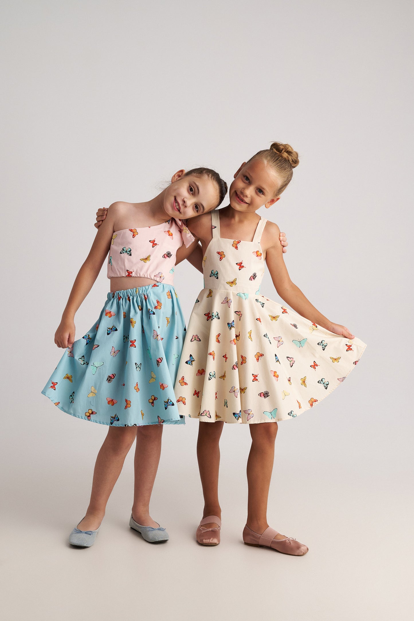 Two in a castle - Butterfly Sky One Shoulder Bicolour Dress