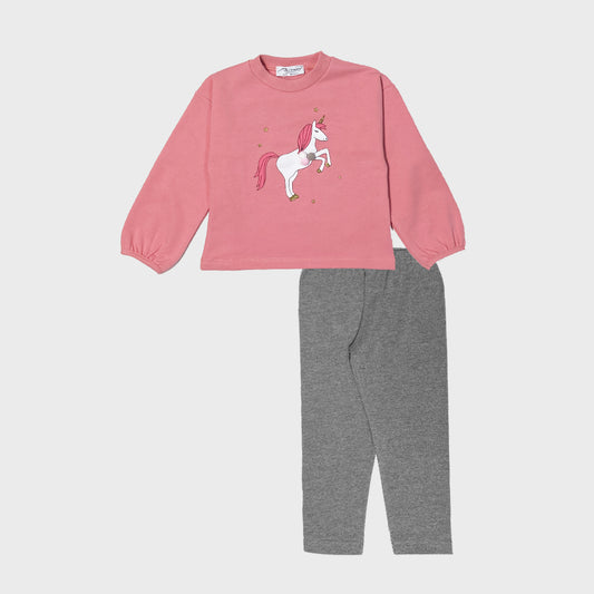 ΣΕΤ ΜΠΛΟΥΖΑ ΦΟΥΤΕΡ UNICORN ΜΕ ΚΟΛΑΝ 1-6Y