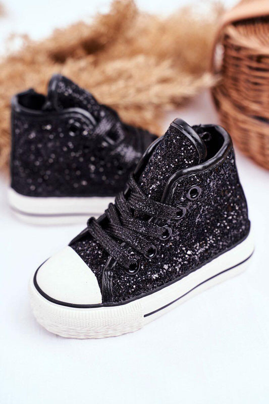 Sneakers glitters μαύρα 18-23