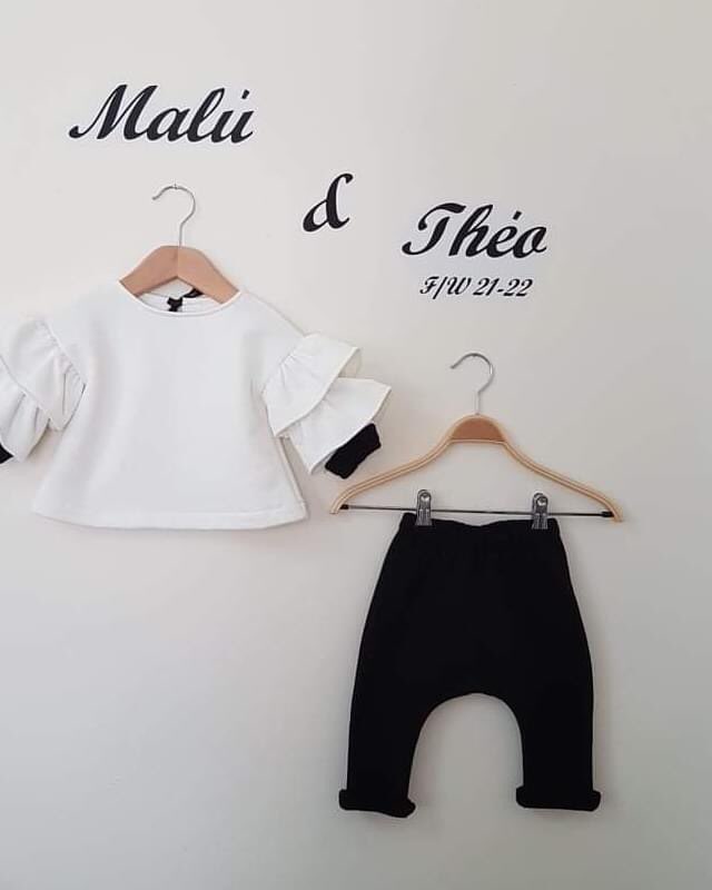 Βρεφικές φόρμες βολάν λευκό 3-18m