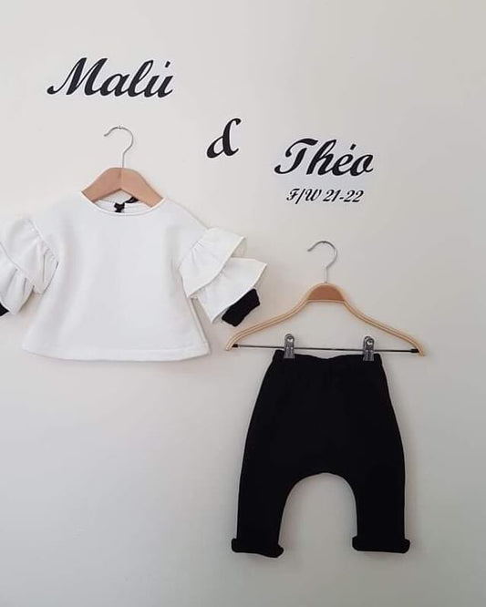 Βρεφικές φόρμες βολάν λευκό 3-18m