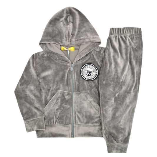 ΠΑΙΔΙΚΟ ΣΕΤ ΒΕΛΟΥΔΙΝΟ ΓΚΡΙ ΜΕ ΖΑΚΕΤΑ 1-6Y