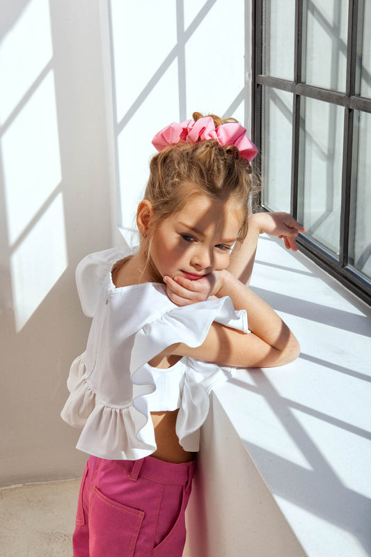 RUFFLE TOP WHITE
