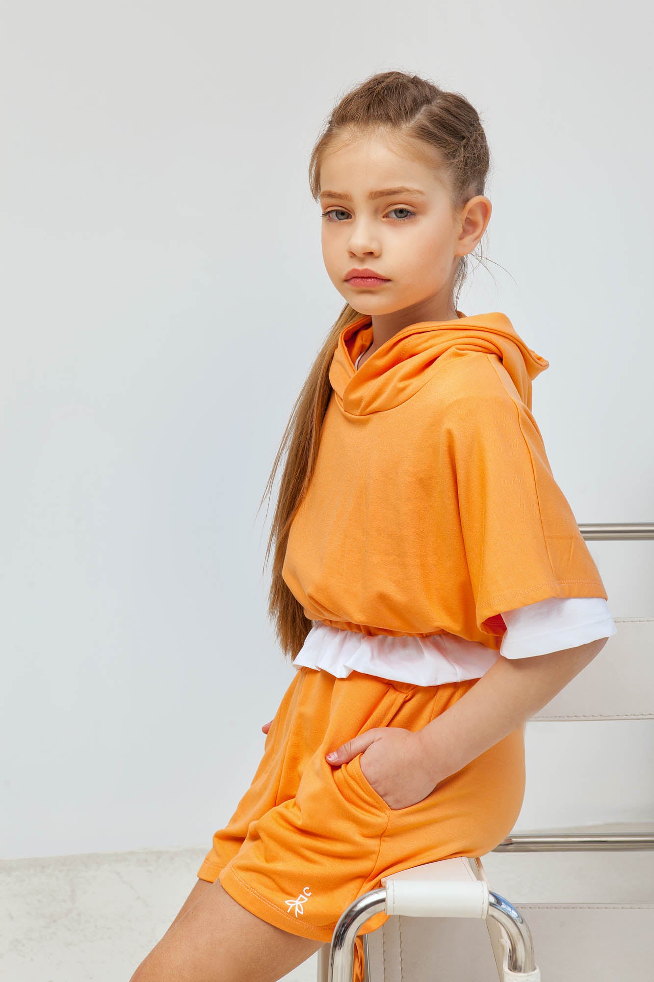 HOODIE & SHORTS SET PAPAYA