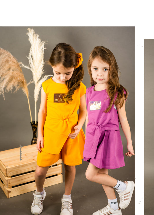 Σετ με σορτς πορτοκαλί