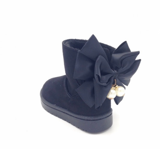 Μπότες μαύρες με φιόγκο