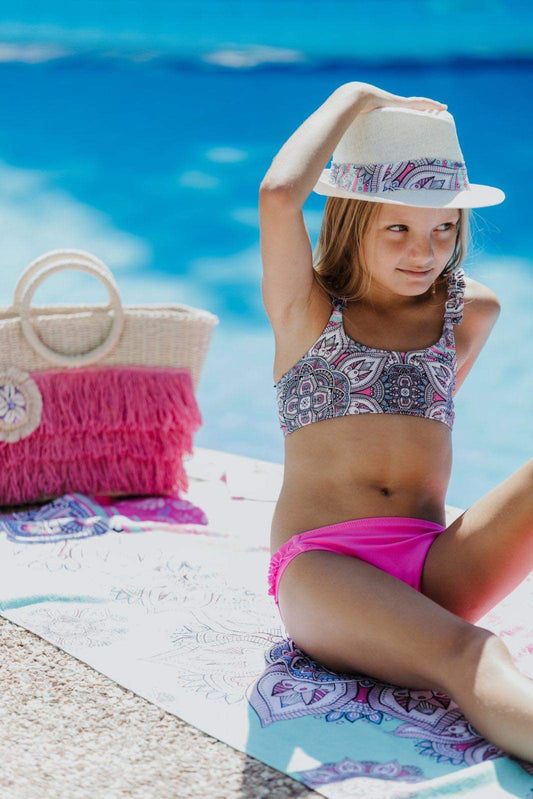 Μπικίνι μέντα-pink all-over retro 2Y-ΧL