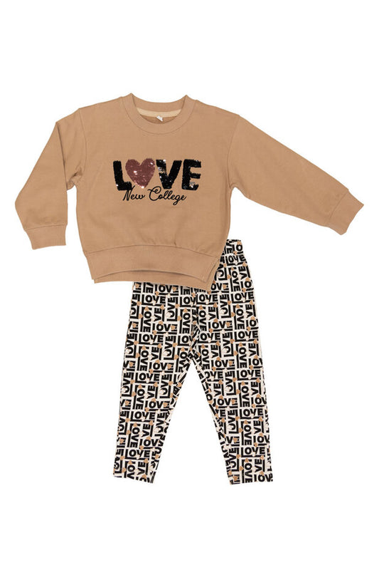 Σετ αχνούδιαστο φούτερ με κολάν 1-6Y