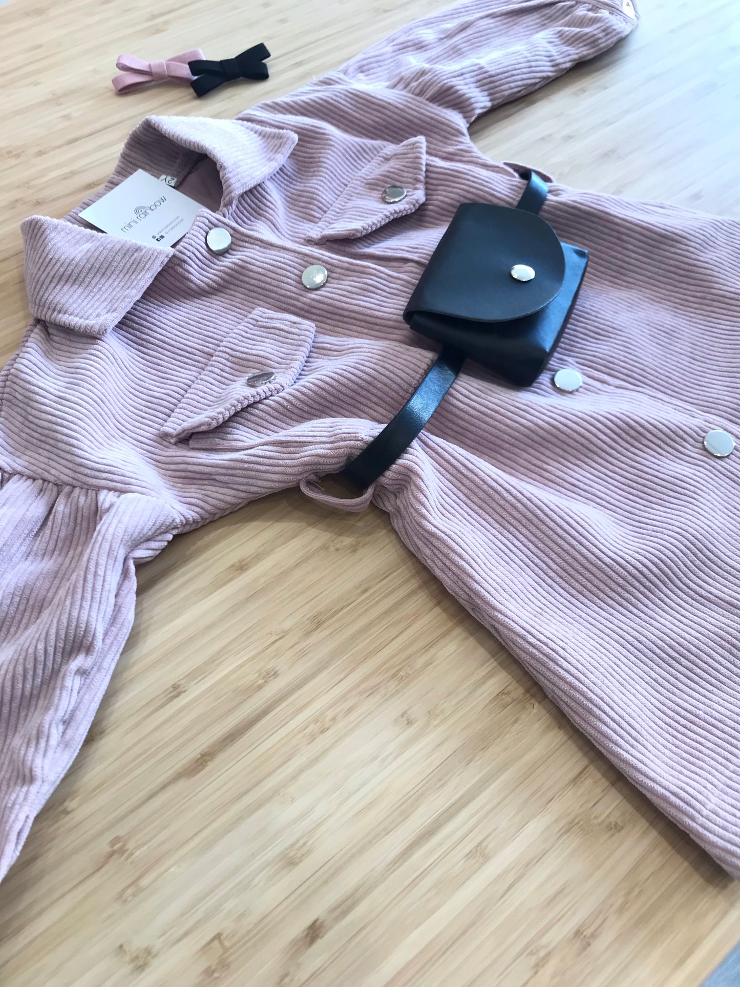 Κοτλέ φόρεμα με τσαντάκι 2-14y