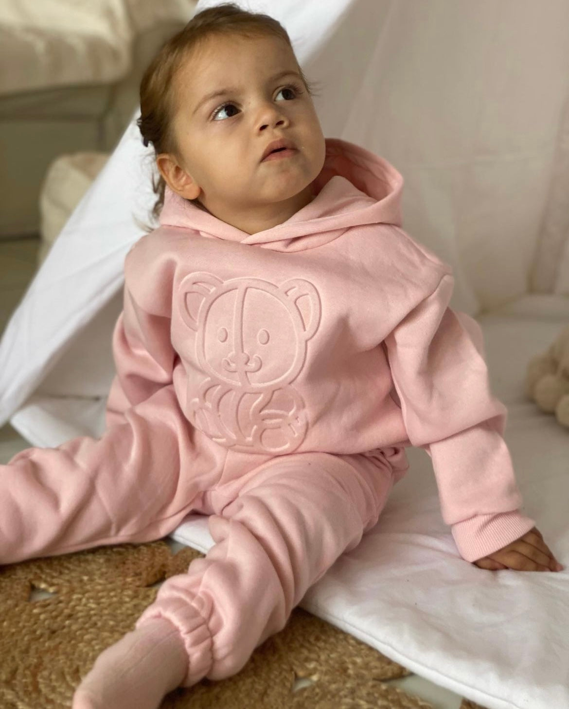 Φόρμα χνουδιασμένη με 3D αρκουδάκι 1-6Y