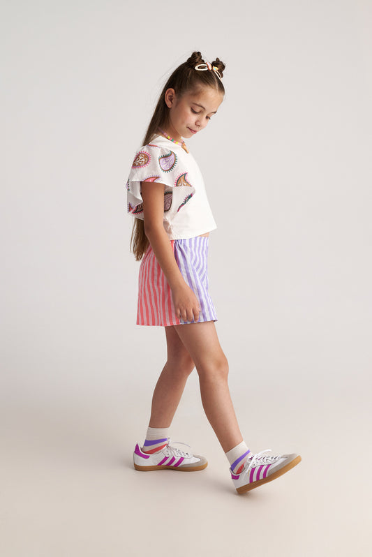 Two in a castle - Radiant Set – Ruffles Top & Striped Shorts
