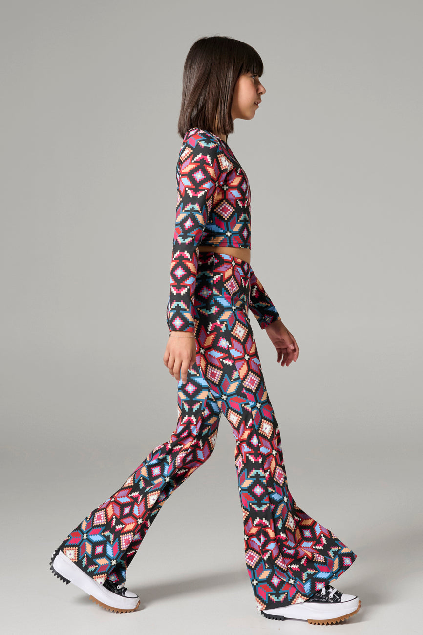 Melin Rose Σετ λύκρα print καμπάνα 6-12Y