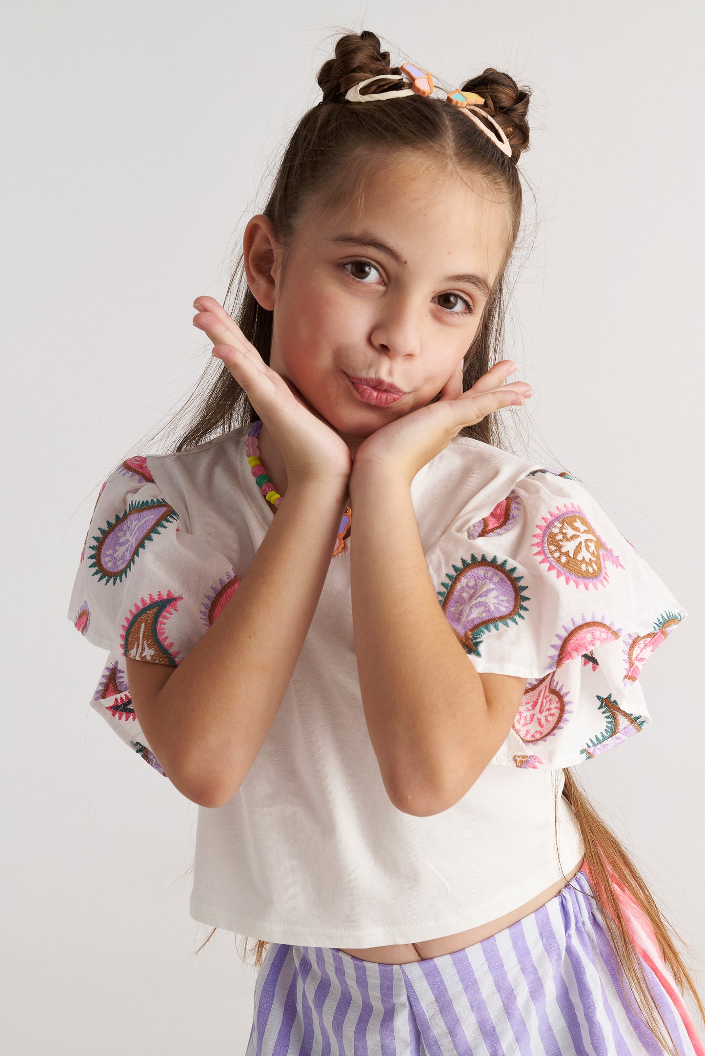 Two in a castle - Radiant Set – Ruffles Top & Striped Shorts