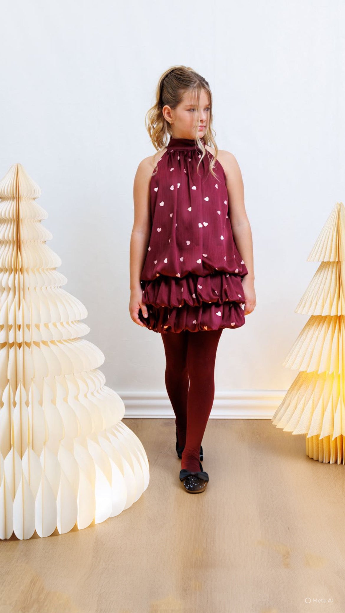 XMAS ALICE ΦΟΡΕΜΑ ΜΕ ΚΑΡΔΙΕΣ 3-12Y
