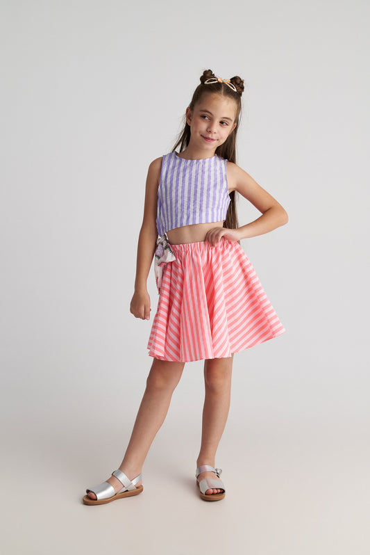 Two in a castle - Radiant Striped Side Cut Dress