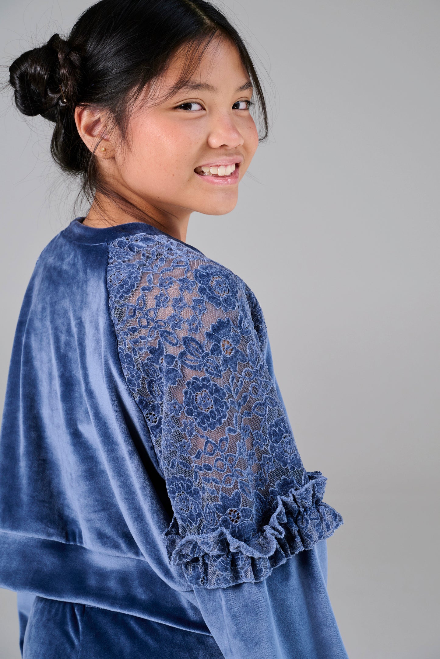 Melin Rose Σετ βελόυδινο με δαντέλα 4-14Υ