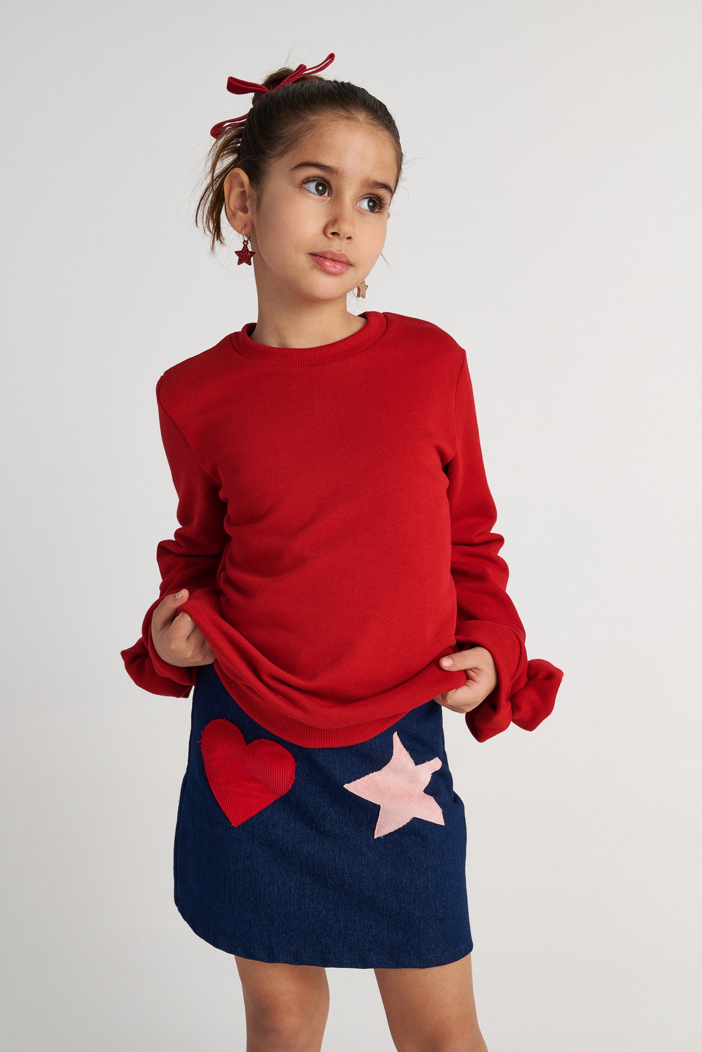 TWO IN A CASTLE Hearts  Denim Skirt