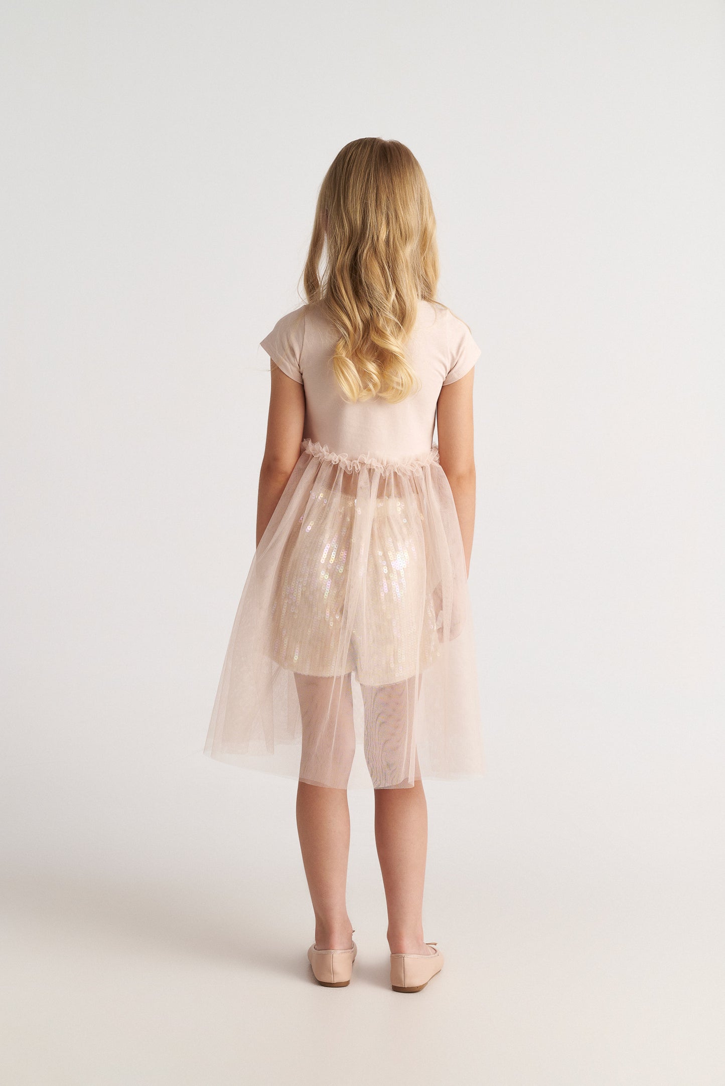 Two in a castle - Aqua Pearl Tulle T-Shirt And Sequin Shorts Set