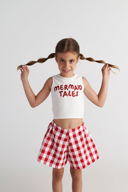 Two in a castle - May Picnic Set with Tank Top & Vichy Shorts Kid