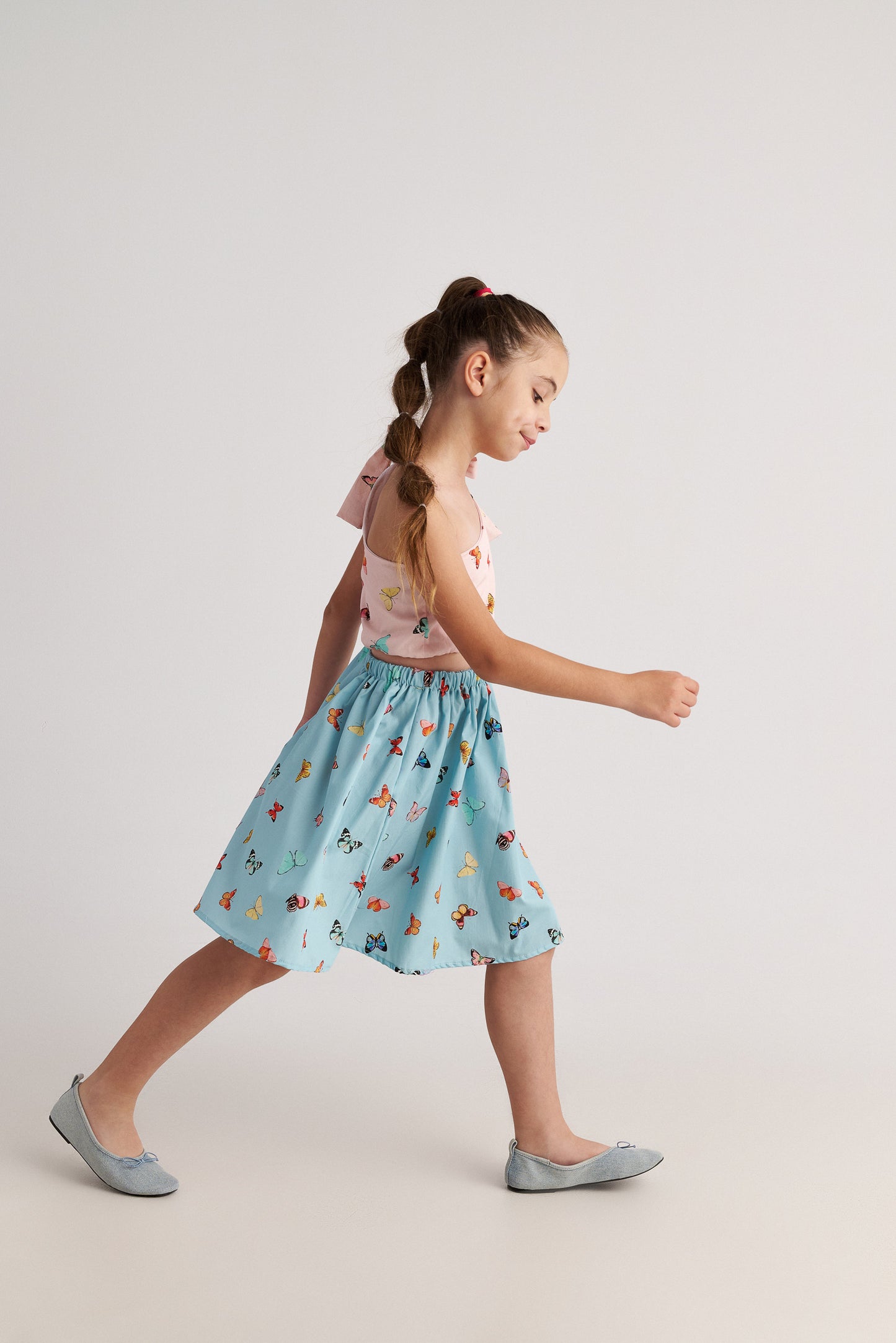 Two in a castle - Butterfly Sky One Shoulder Bicolour Dress