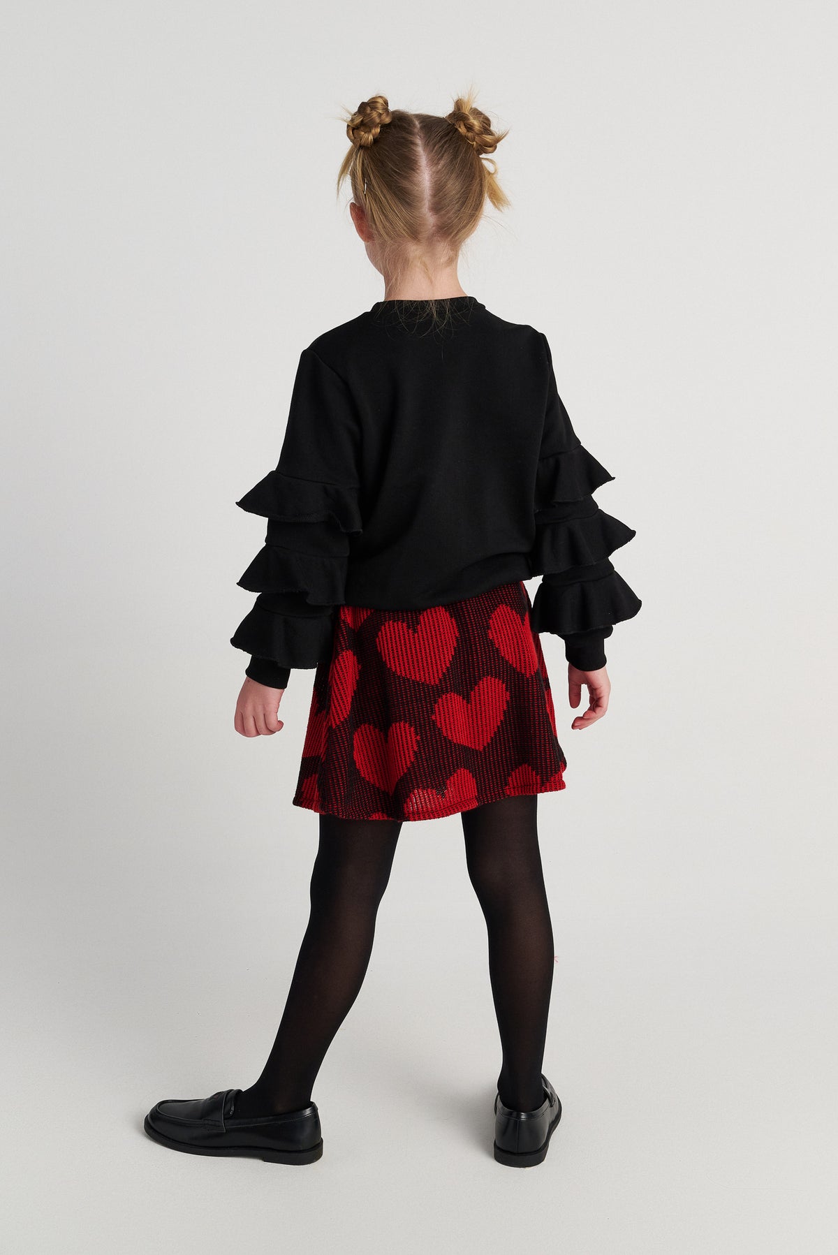 TWO IN A CASTLE  It Comes In Hearts Set Ruffles Top And Knitted Skirt 2-12Υ
