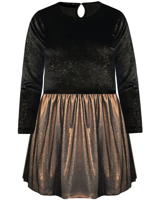 Φόρεμα βελούδο με χρυσές λεπτομέρειες 3-10Υ