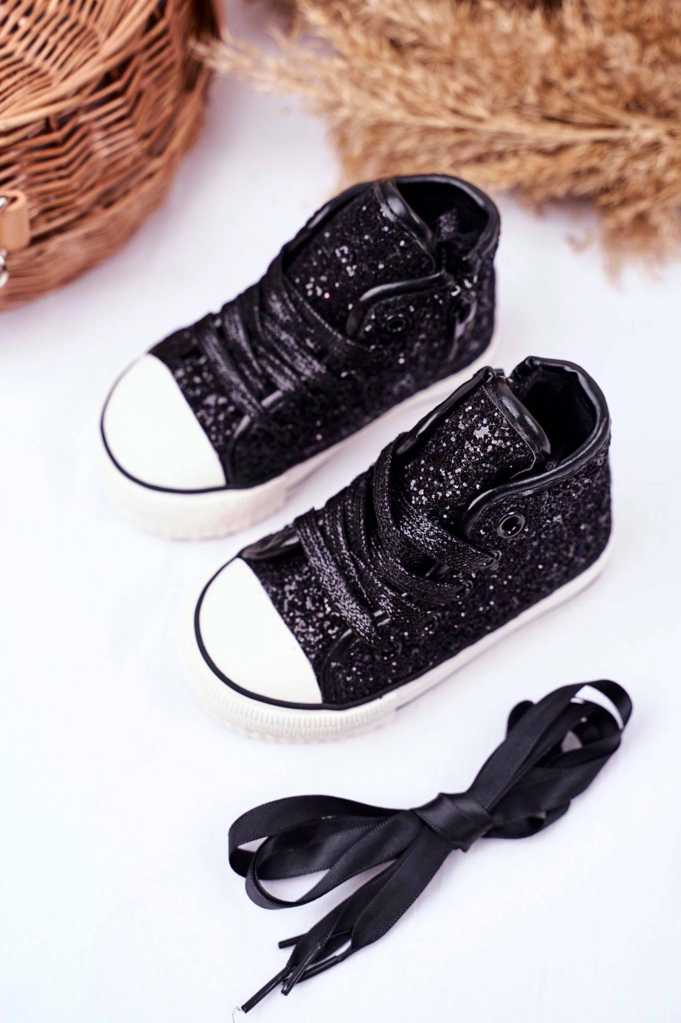 Sneakers glitters μαύρα 18-23