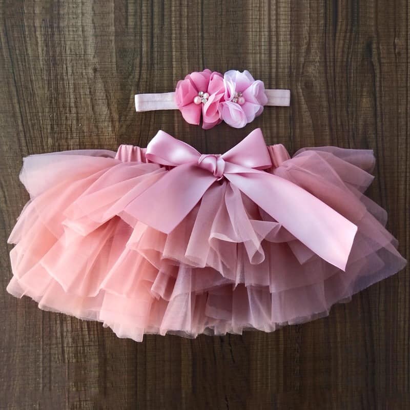 Tutu φουστίτσα με βρακάκι + κορδέλα (2 χρωματισμοί)