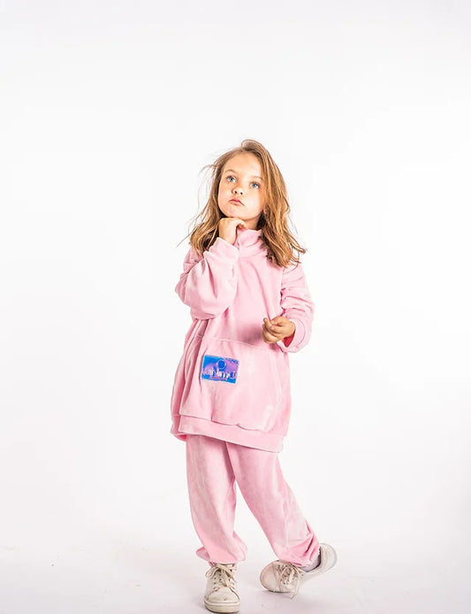 ΜΙΝΙΜΟ 2PCS SET VELOUR HIGH NECK WITH KANGAROO POCKET