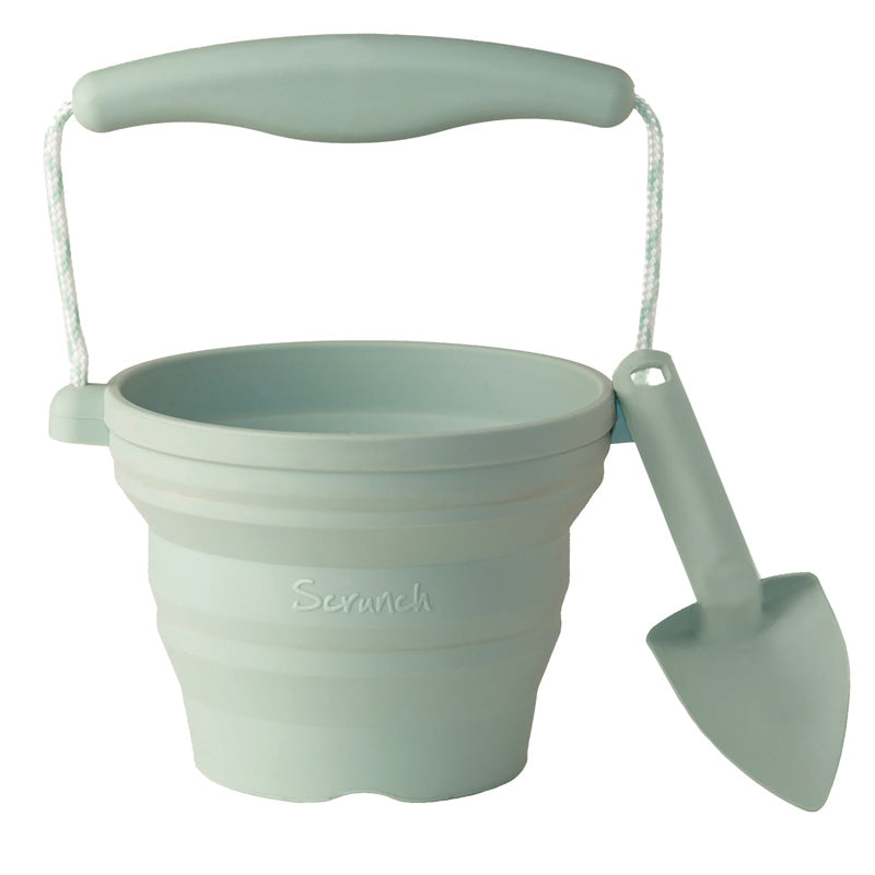 Scrunch Σετ Πτυσσόμενο κουβαδάκι με φτυαράκι Sage Green